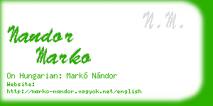nandor marko business card